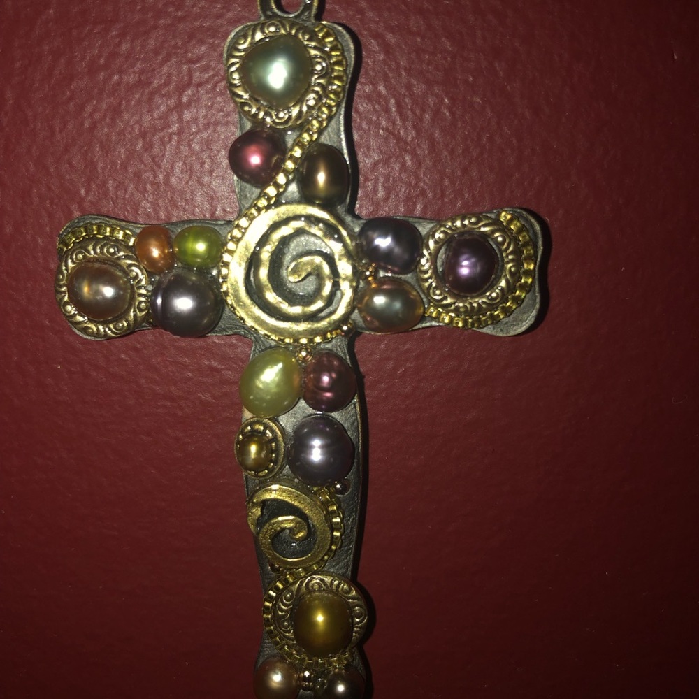 Michal Golan beaded cross necklace